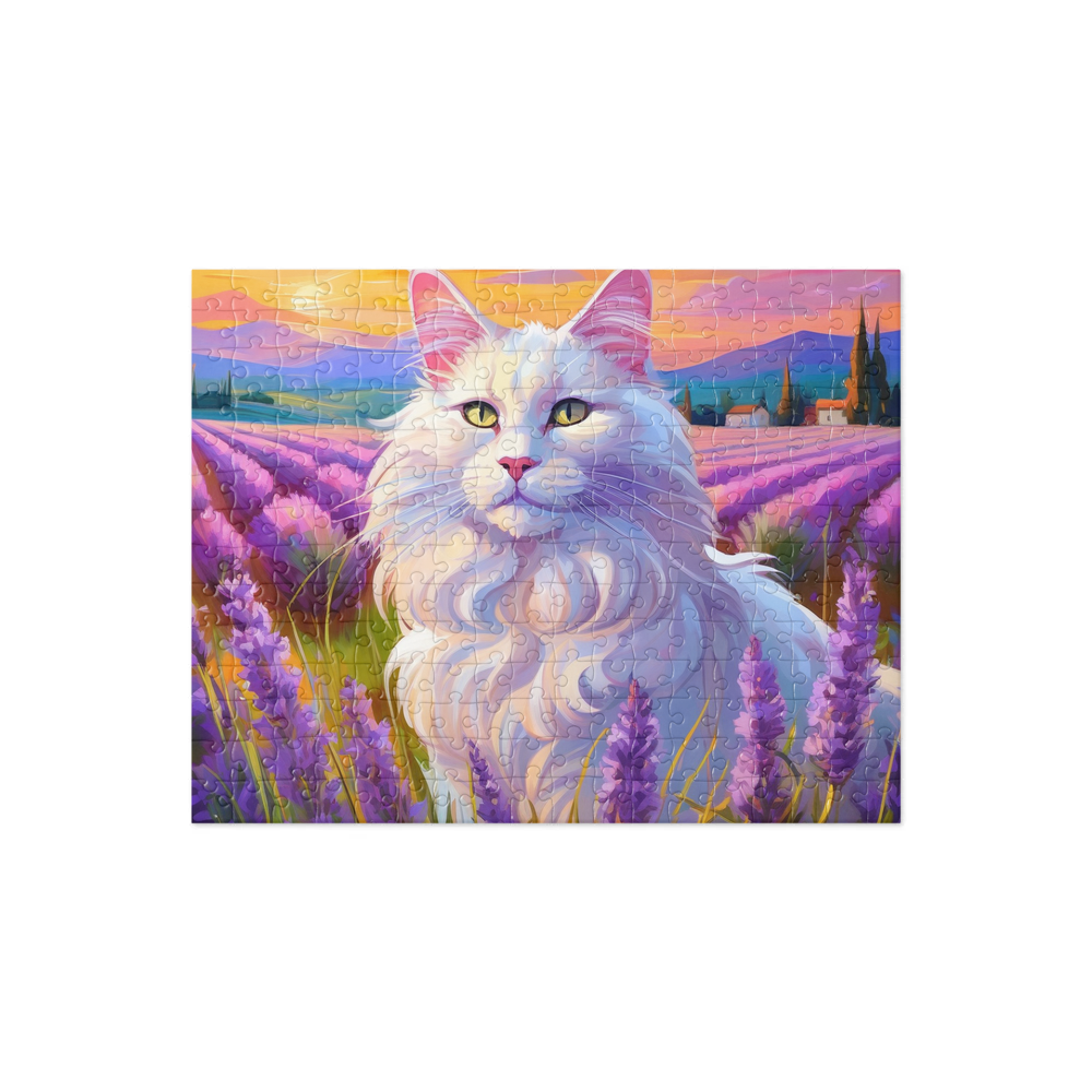 PugMug Custom White Maine Coon Cat Jigsaw Puzzle