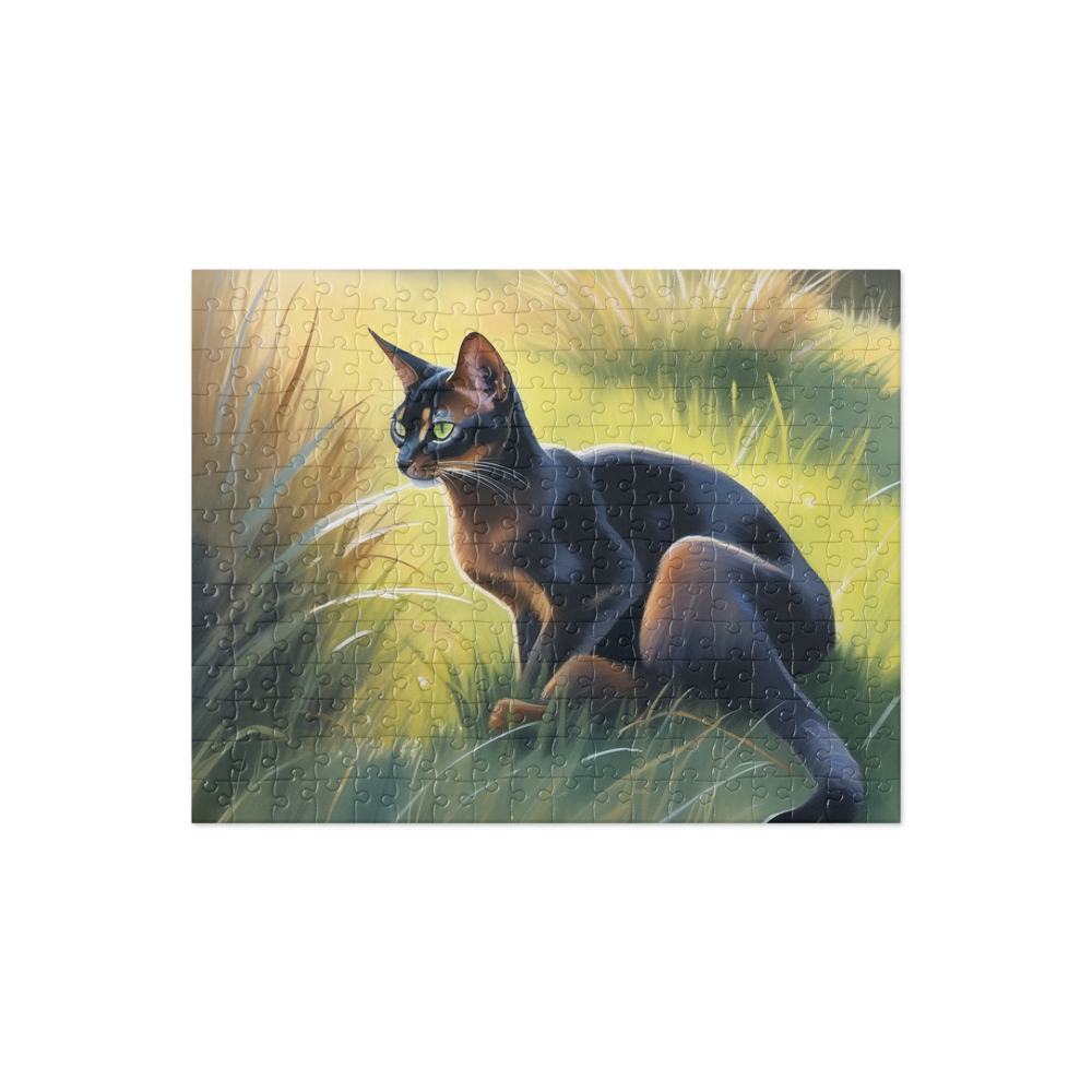 PugMug Custom Black Abyssinian Cat Jigsaw Puzzle