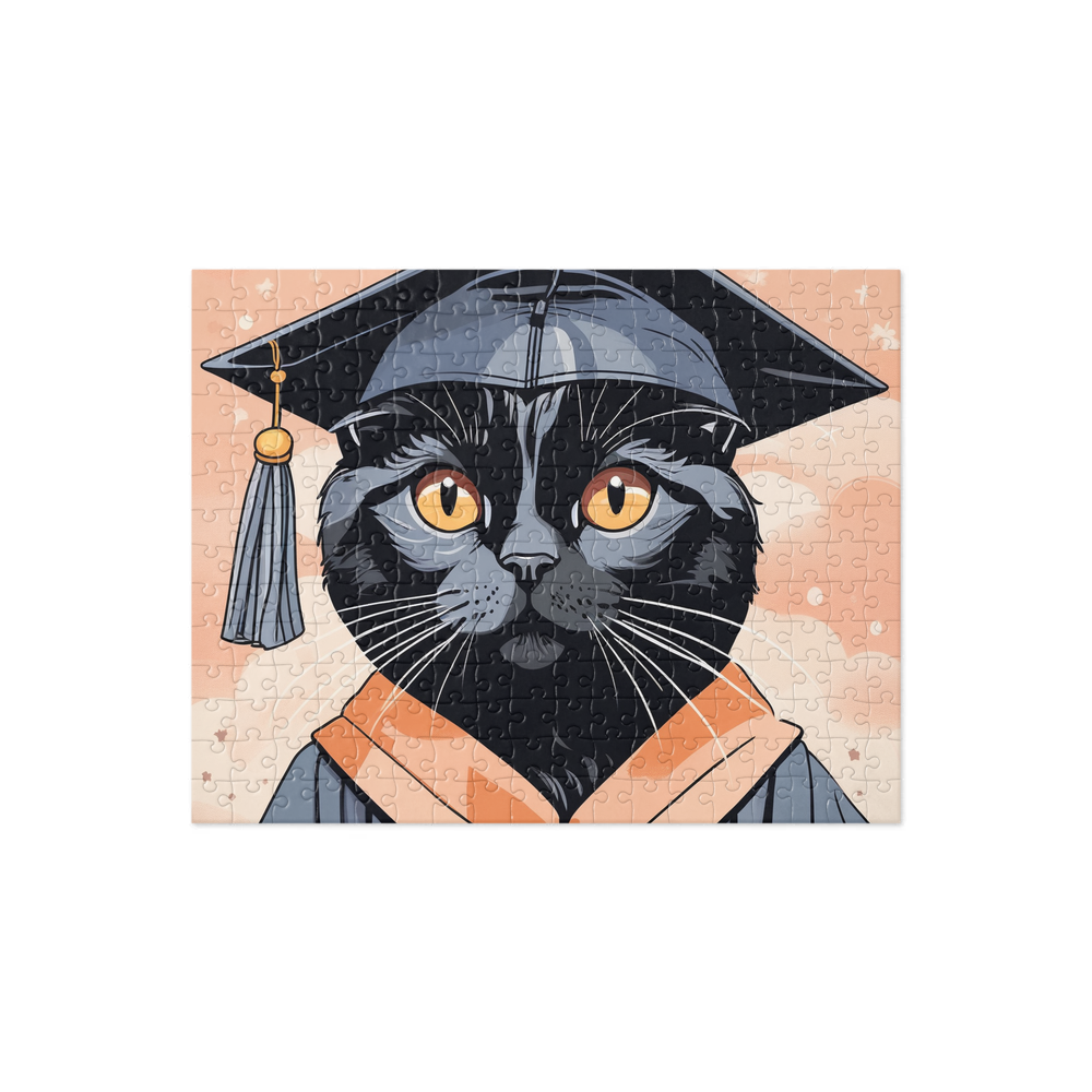 PugMug Custom Black Scottish Fold Cat Jigsaw Puzzle