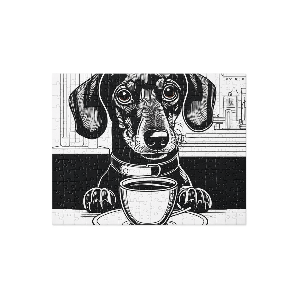 PugMug Custom Black Dachshund Jigsaw Puzzle