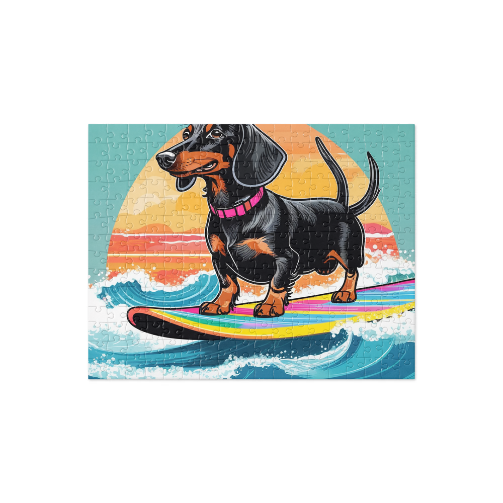 PugMug Custom Black Dachshund Jigsaw Puzzle