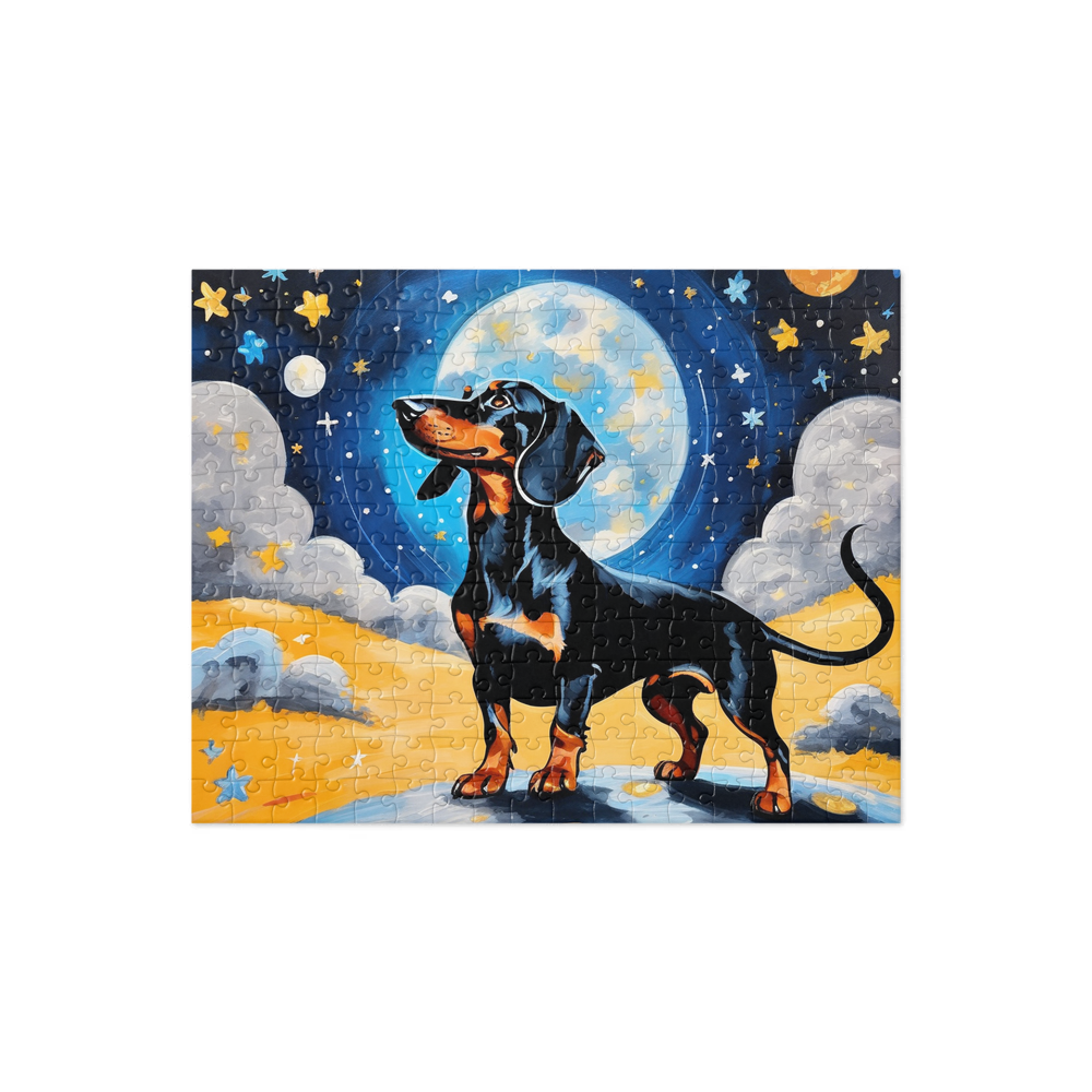 PugMug Custom Black Dachshund Jigsaw Puzzle