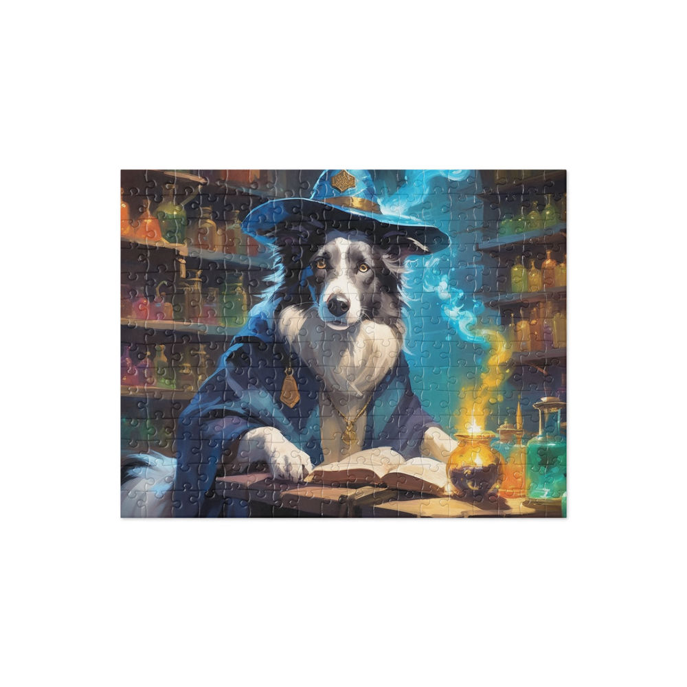 PugMug Custom Blue Merle Border Collie Jigsaw Puzzle