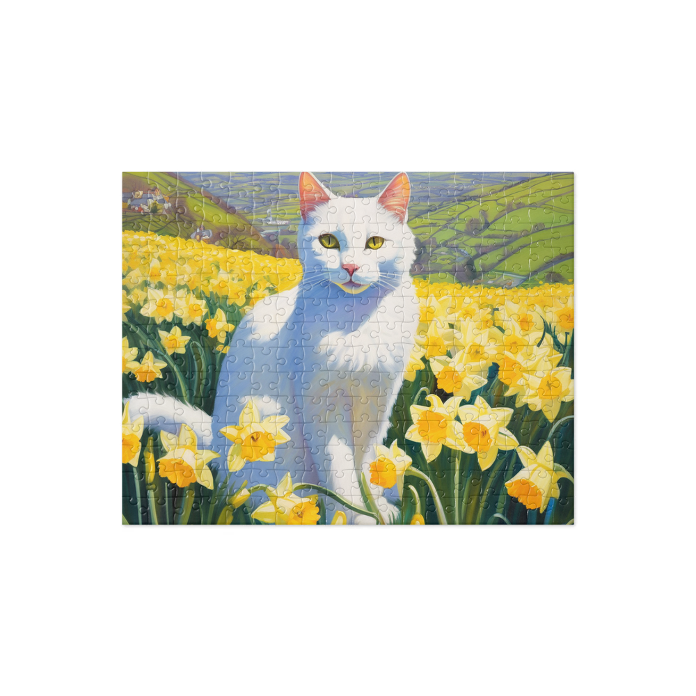 PugMug Custom White Companion Cat Jigsaw Puzzle