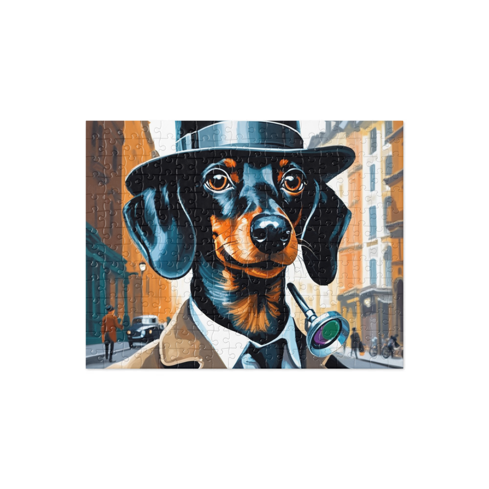 PugMug Custom Black Dachshund Jigsaw Puzzle