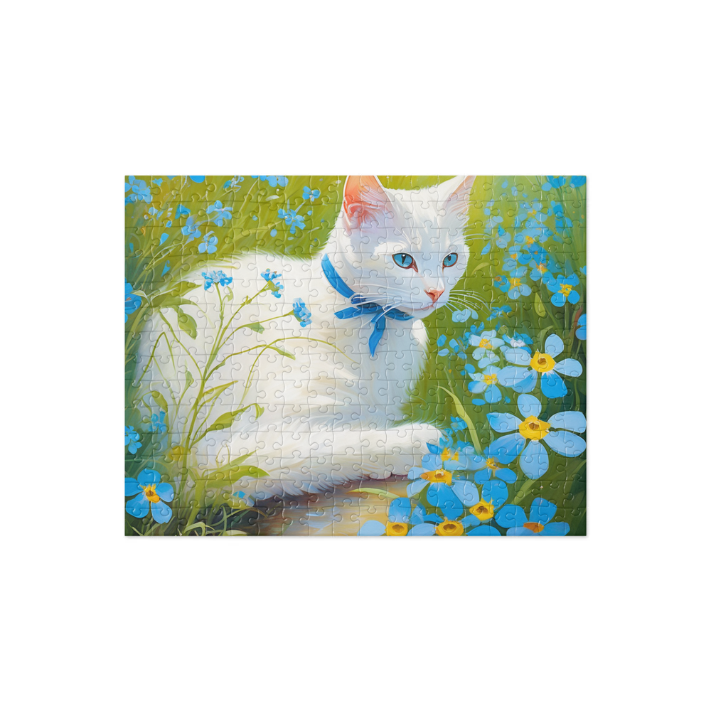 PugMug Custom White Companion Cat Jigsaw Puzzle