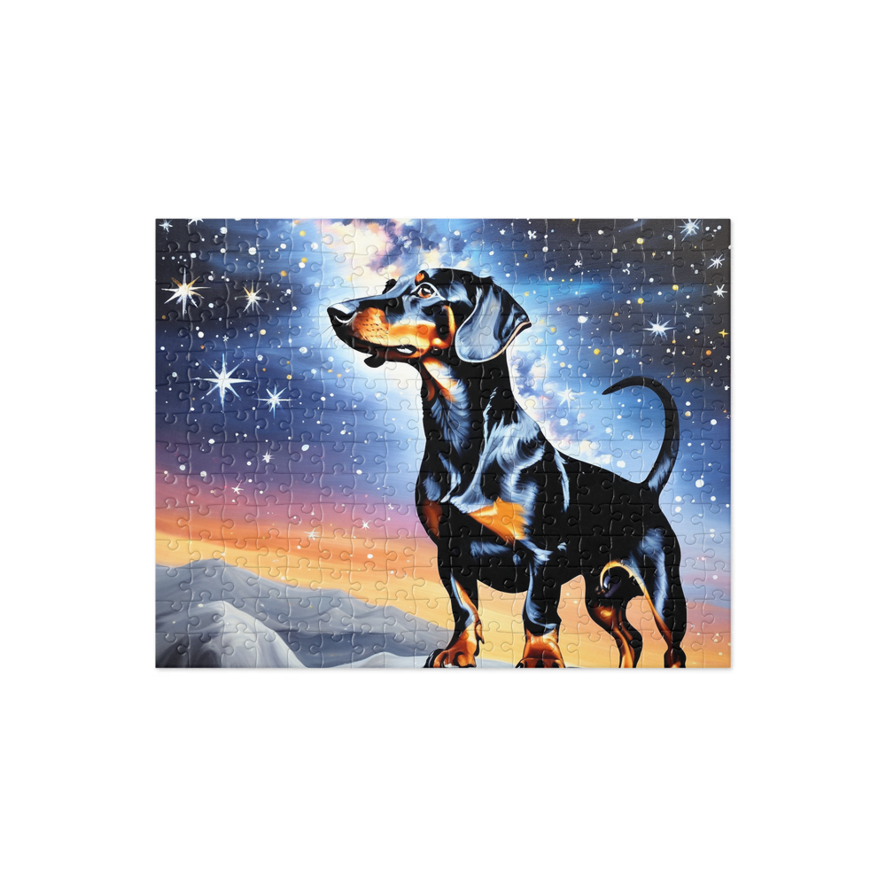 PugMug Custom Black Dachshund Jigsaw Puzzle
