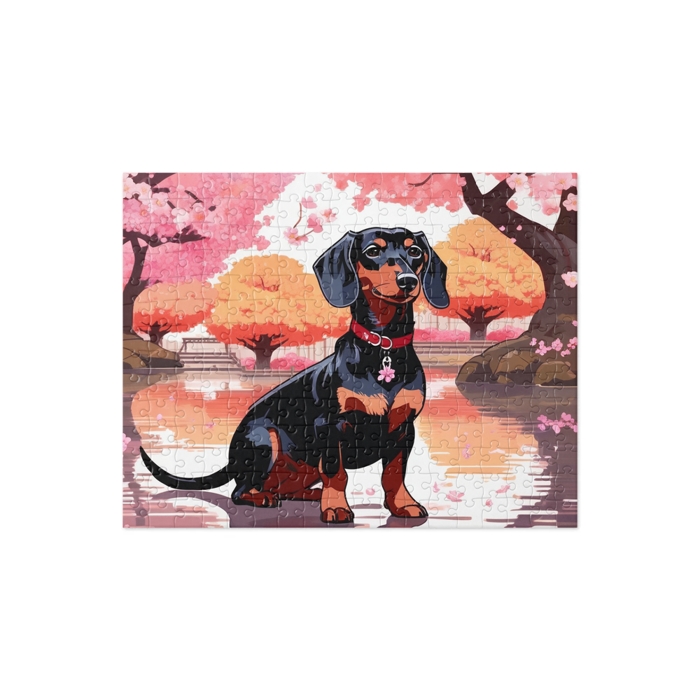 PugMug Custom Black Dachshund Jigsaw Puzzle