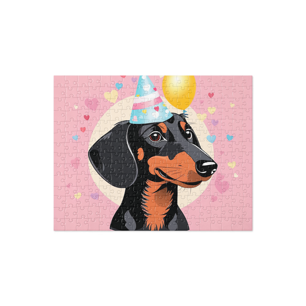 PugMug Custom Black Dachshund Jigsaw Puzzle