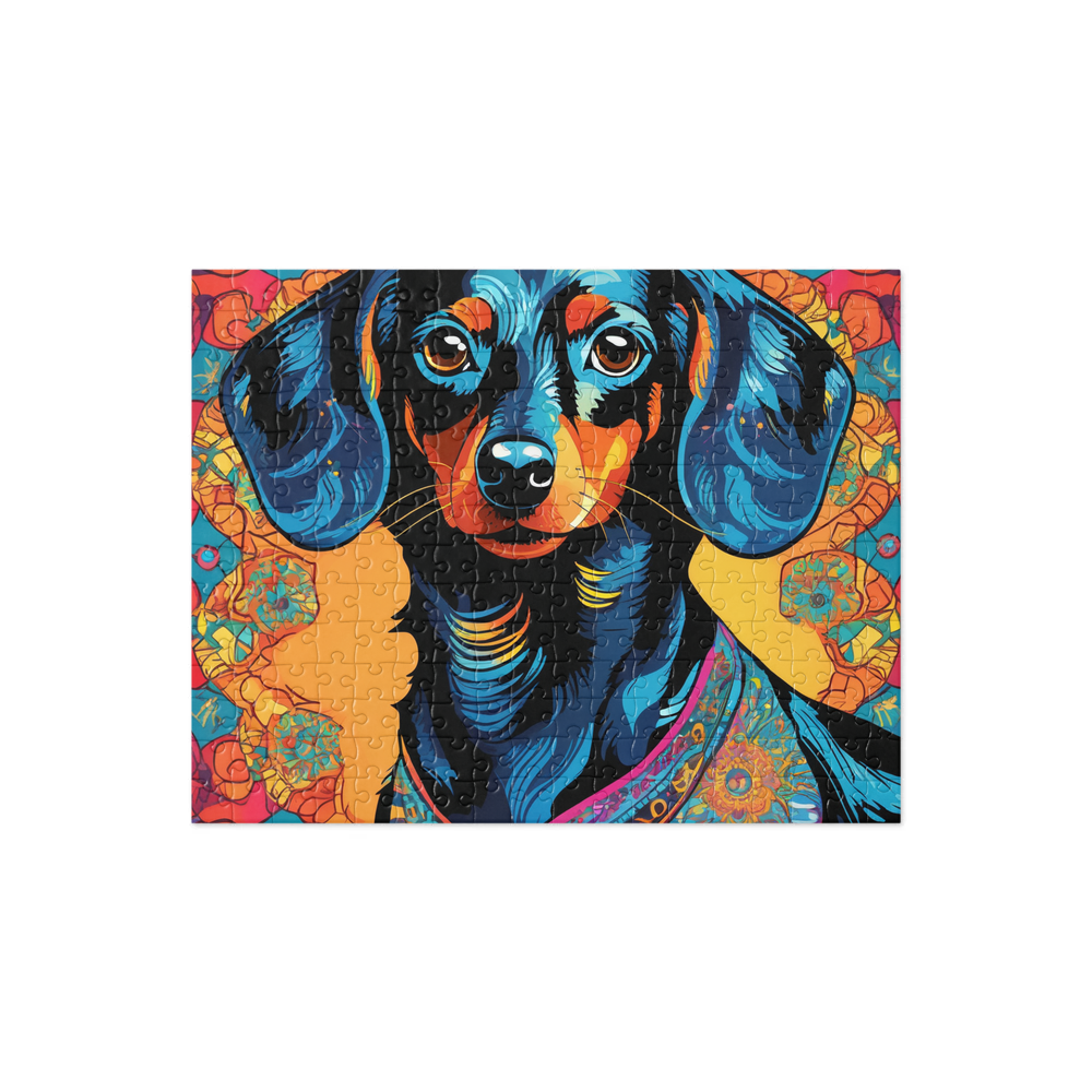 PugMug Custom Black Dachshund Jigsaw Puzzle