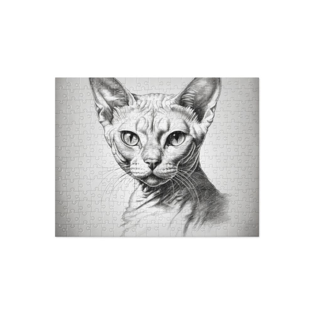PugMug Custom White Devon Rex Cat Jigsaw Puzzle