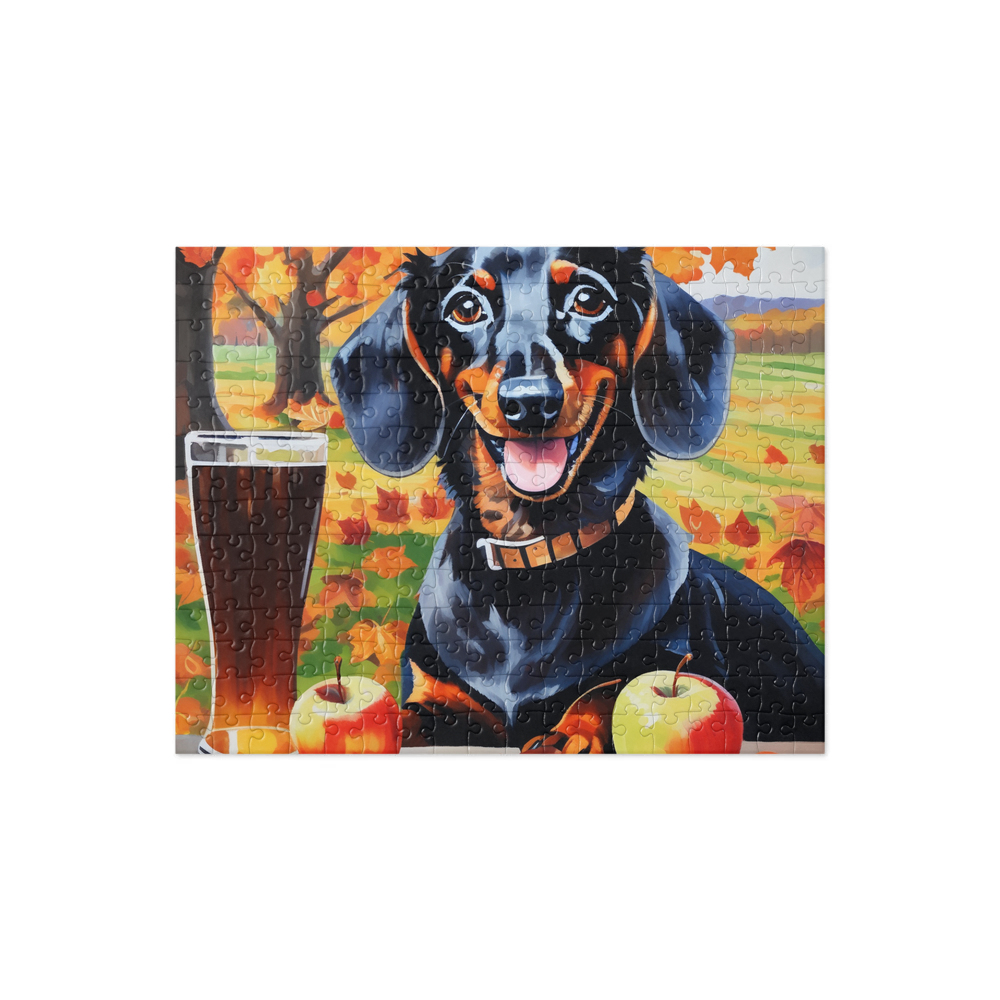 PugMug Custom Black Dachshund Jigsaw Puzzle