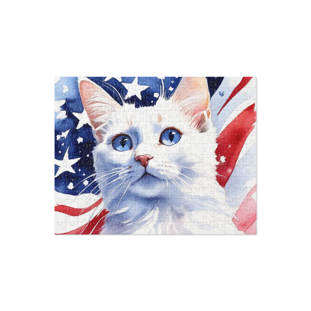 PugMug Custom White Companion Cat Jigsaw Puzzle