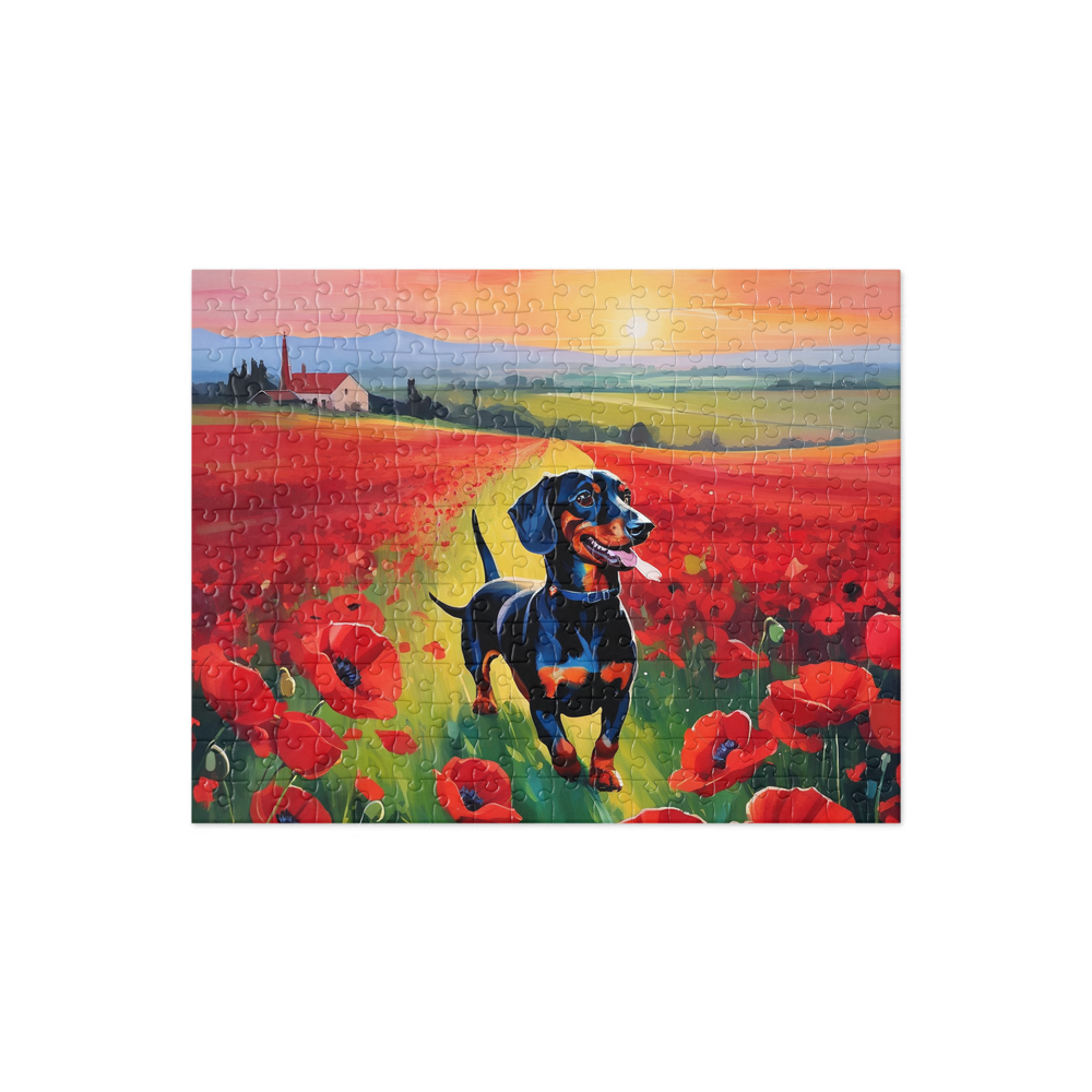 PugMug Custom Black Dachshund Jigsaw Puzzle