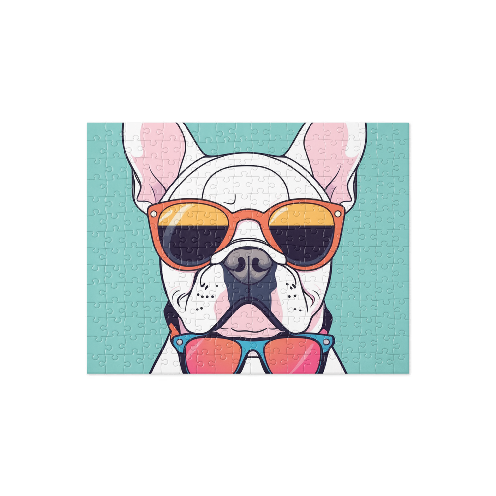 PugMug Custom White French Bulldog Jigsaw Puzzle