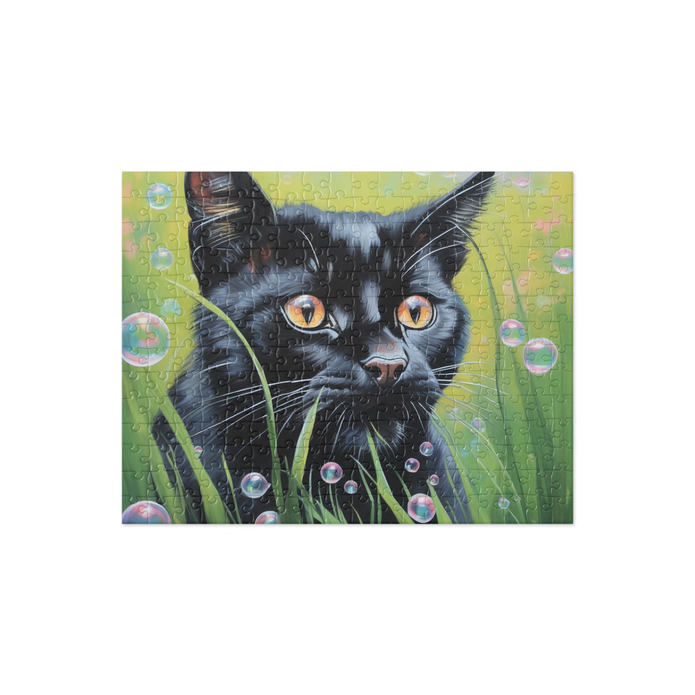 PugMug Custom Black Exotic Cat Jigsaw Puzzle