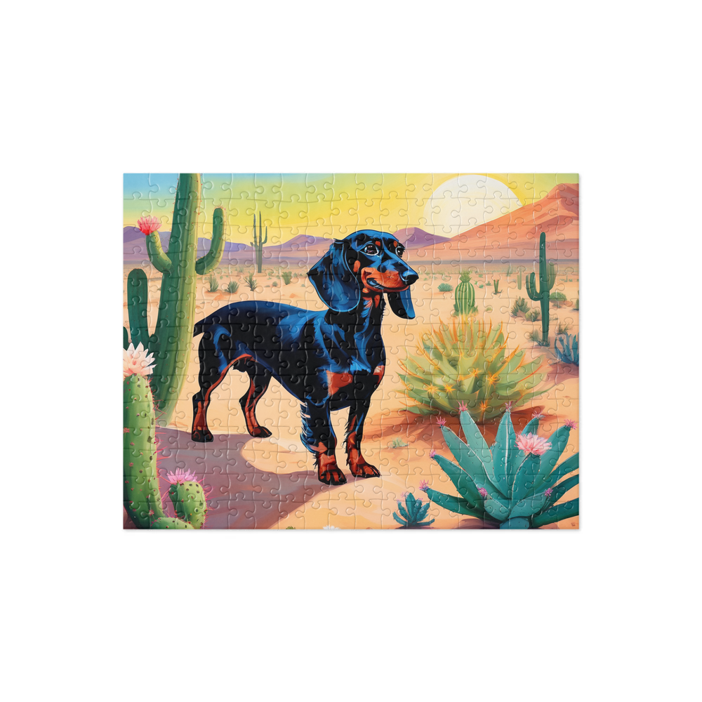 PugMug Custom Black Dachshund Jigsaw Puzzle