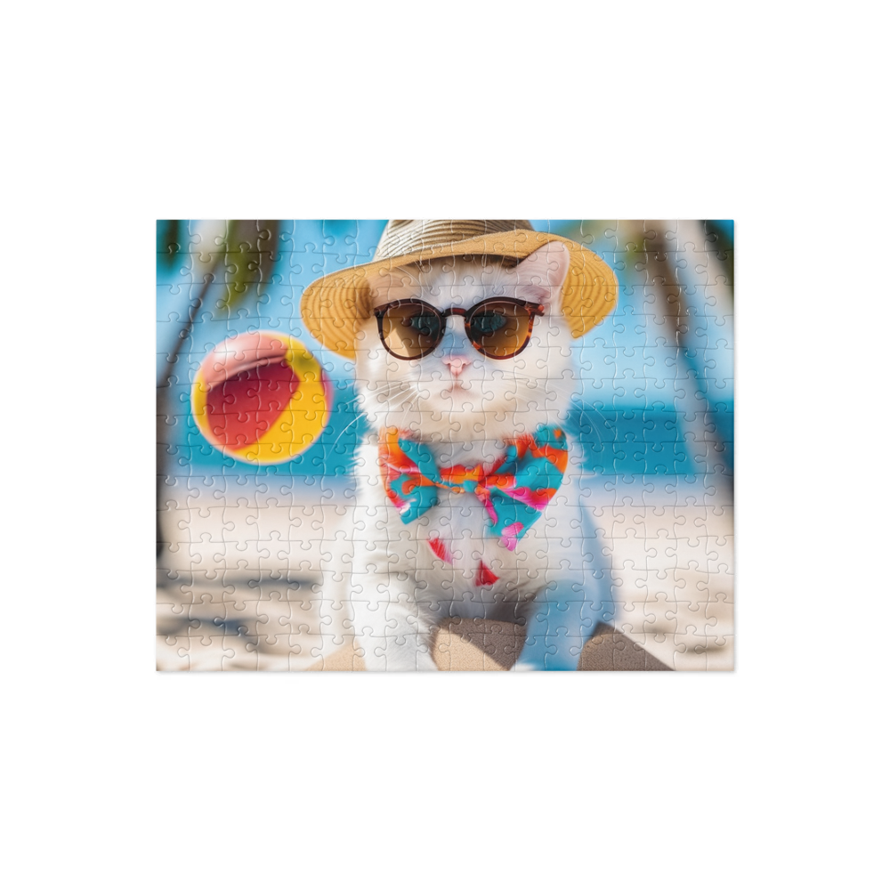 PugMug Custom White Companion Cat Jigsaw Puzzle