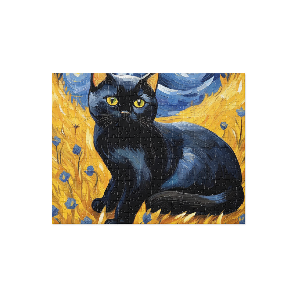 PugMug Custom Black British Shorthair Cat Jigsaw Puzzle