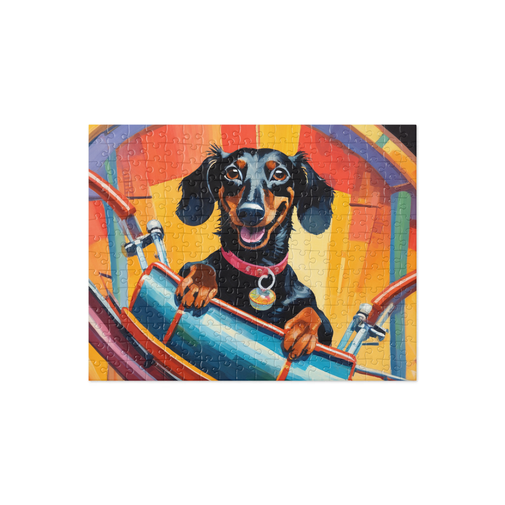 PugMug Custom Black Dachshund Jigsaw Puzzle