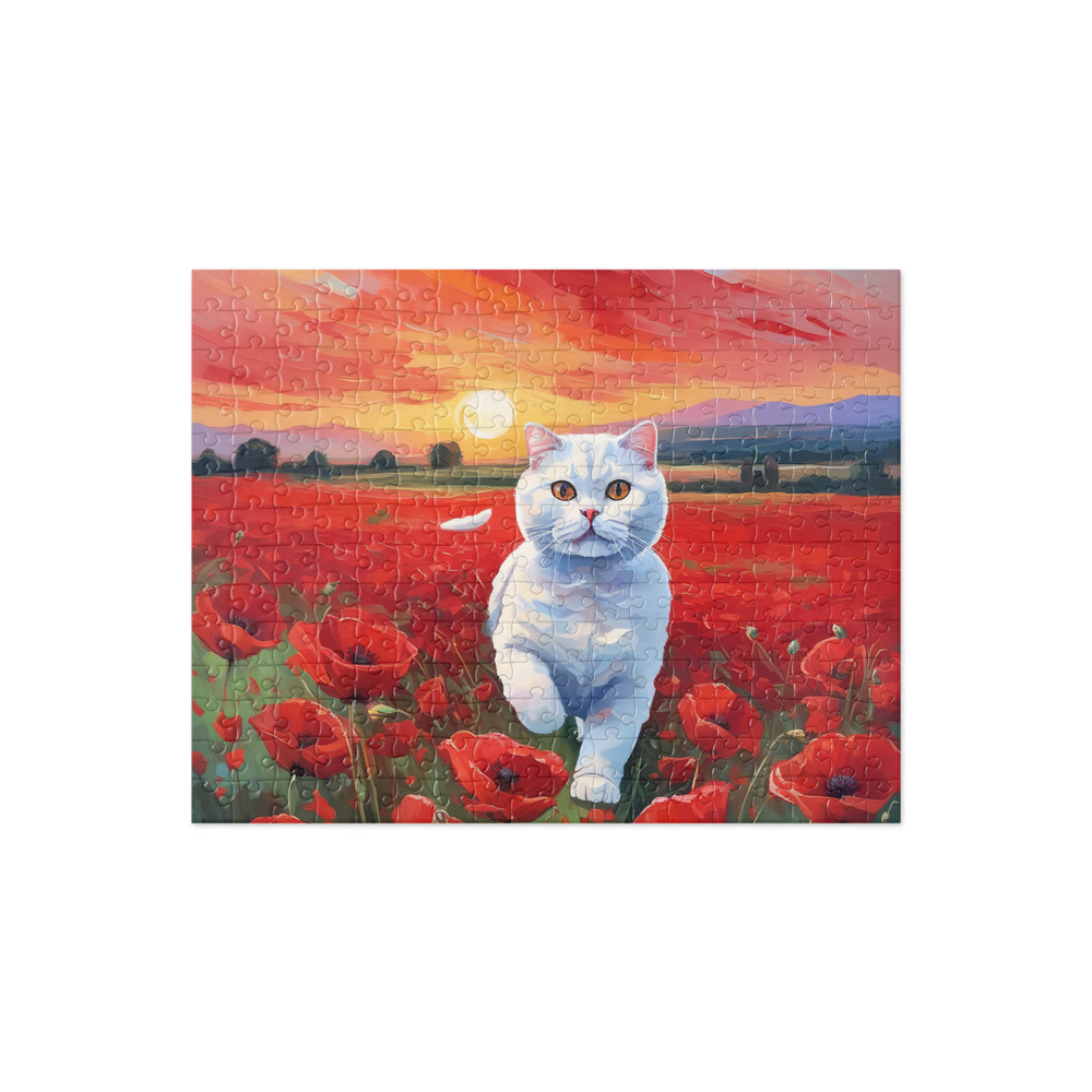 PugMug Custom White Scottish Fold Cat Jigsaw Puzzle