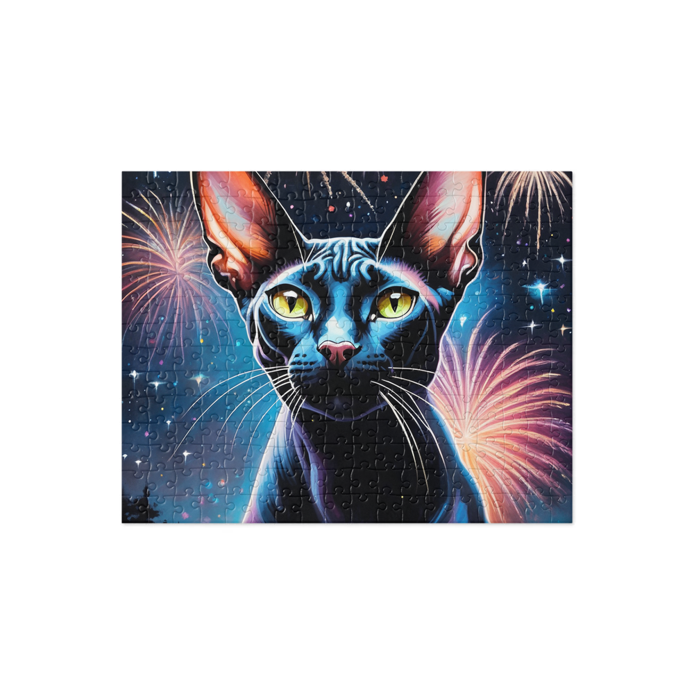 PugMug Custom Black Sphynx Cat Jigsaw Puzzle