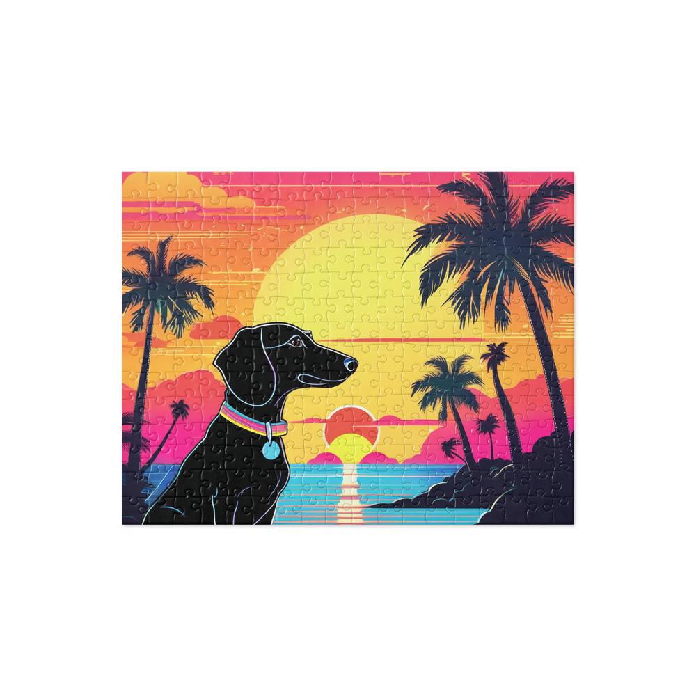 PugMug Custom Black Dachshund Jigsaw Puzzle