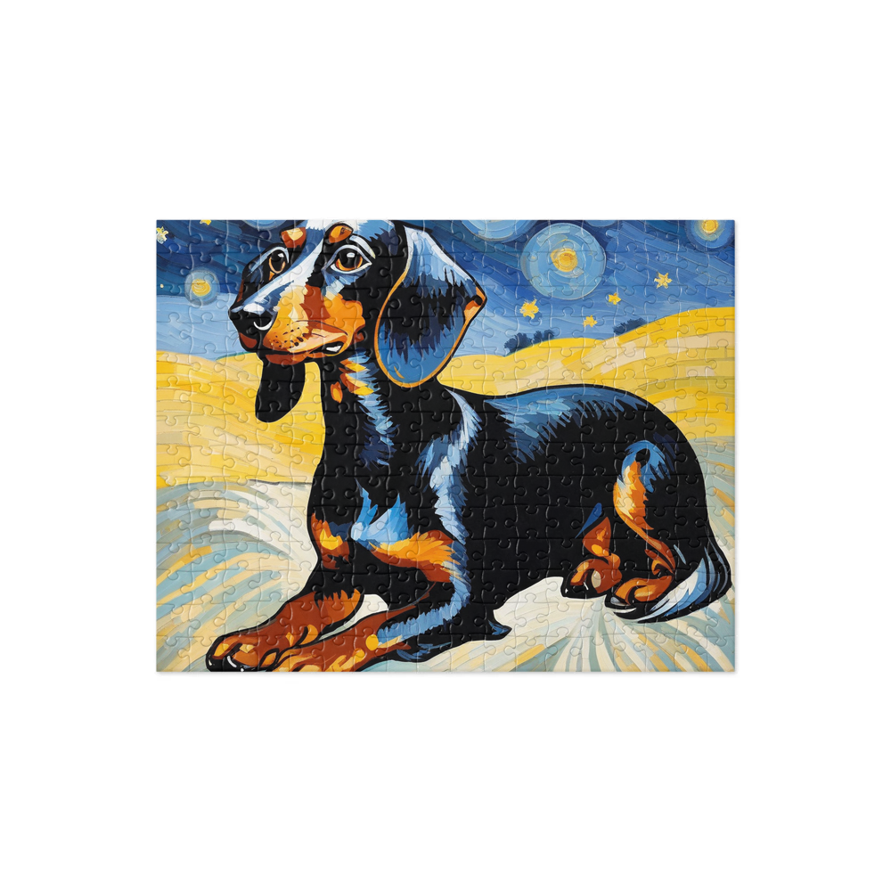PugMug Custom Black Dachshund Jigsaw Puzzle