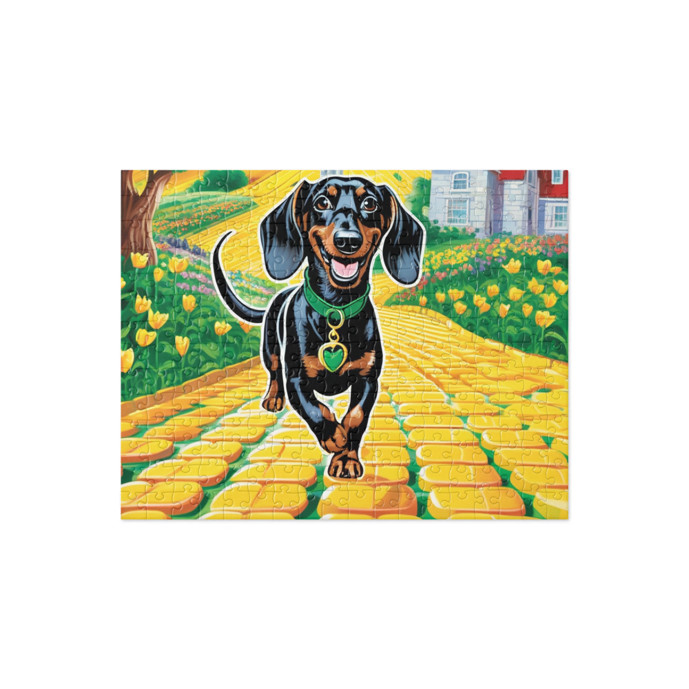 PugMug Custom Black Dachshund Jigsaw Puzzle