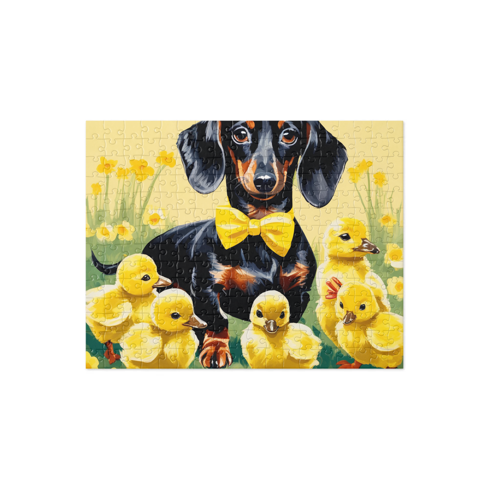PugMug Custom Black Dachshund Jigsaw Puzzle