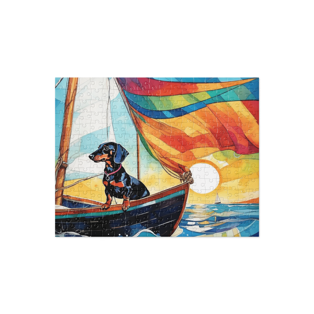 PugMug Custom Black Dachshund Jigsaw Puzzle