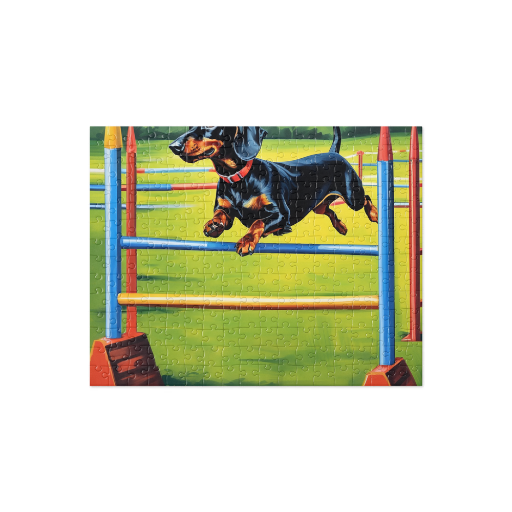 PugMug Custom Black Dachshund Jigsaw Puzzle
