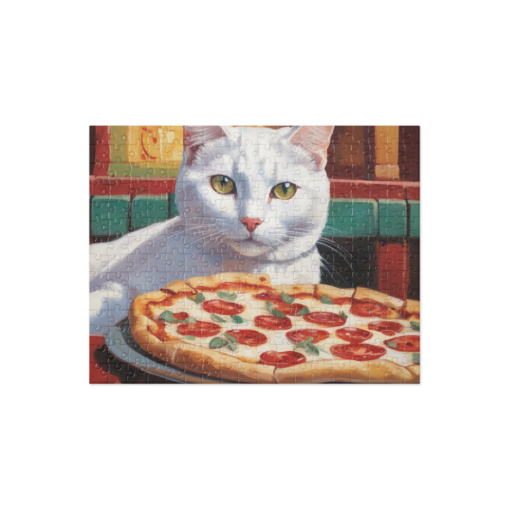 PugMug Custom White Companion Cat Jigsaw Puzzle