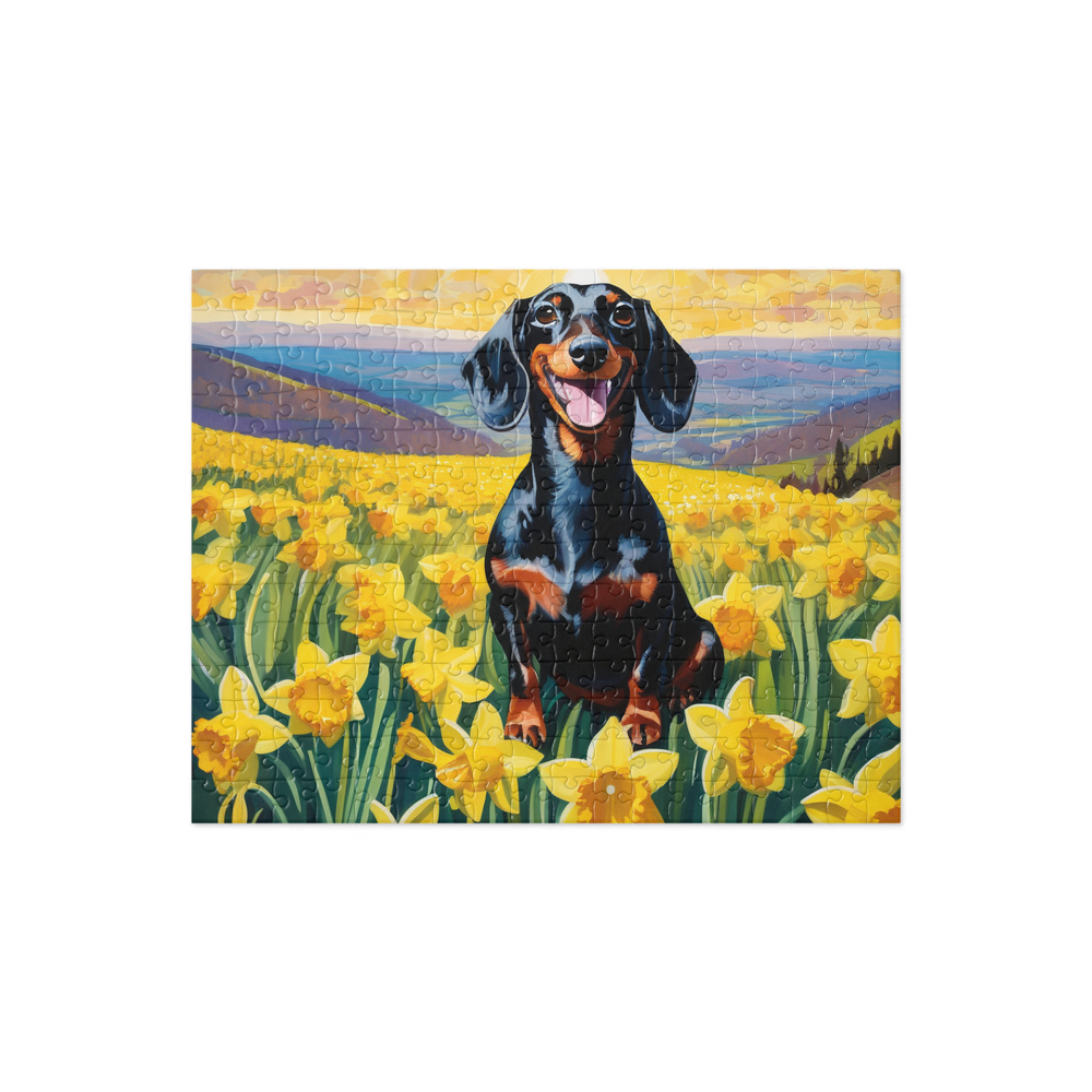 PugMug Custom Black Dachshund Jigsaw Puzzle