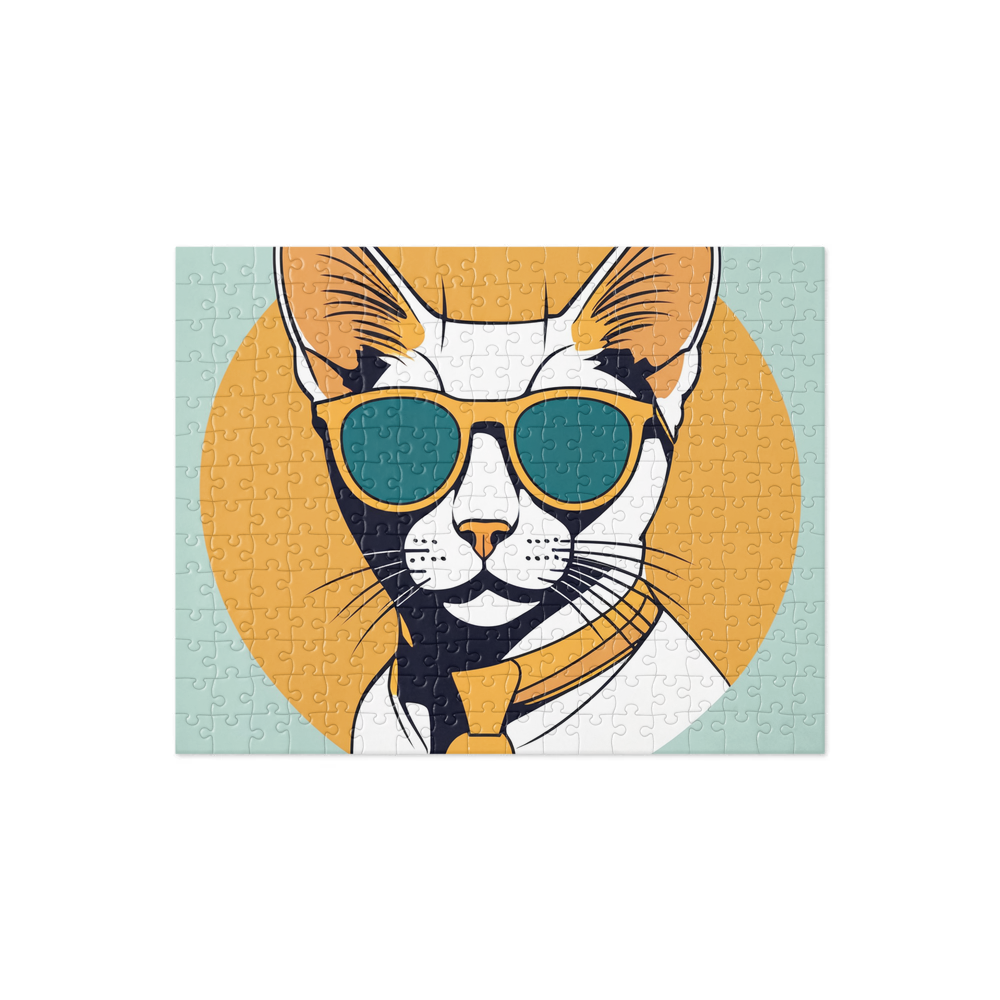 PugMug Custom White Abyssinian Cat Jigsaw Puzzle