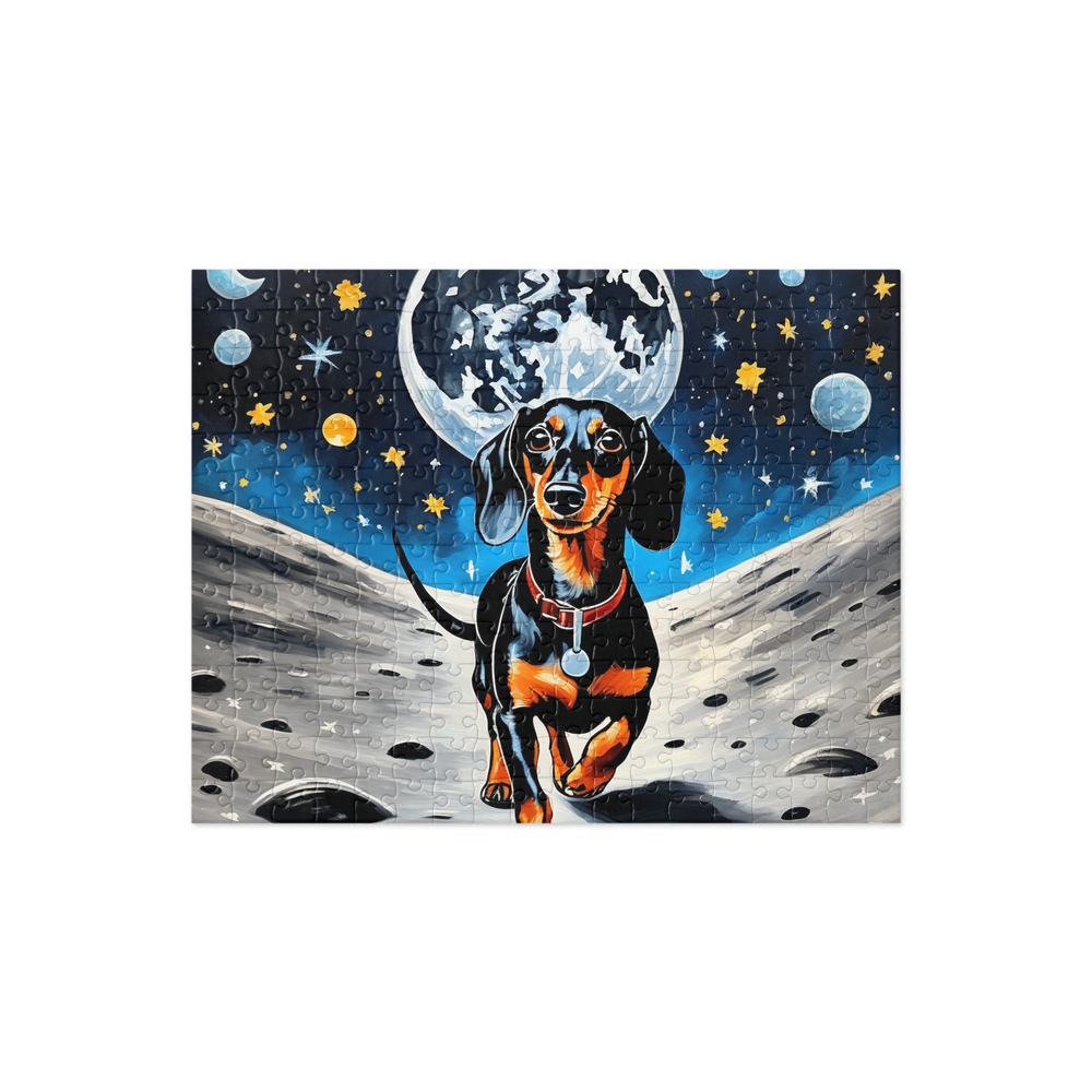 PugMug Custom Black Dachshund Jigsaw Puzzle