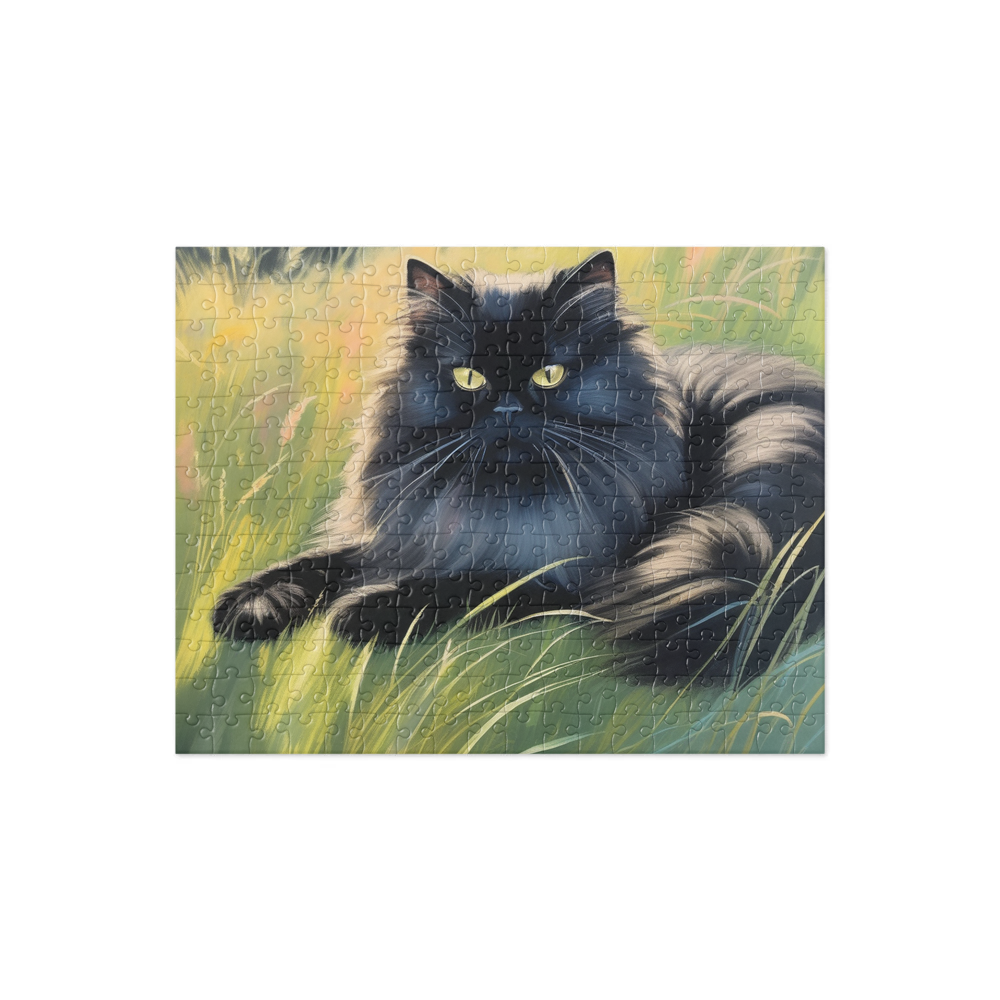 PugMug Custom Black Persian Cat Jigsaw Puzzle