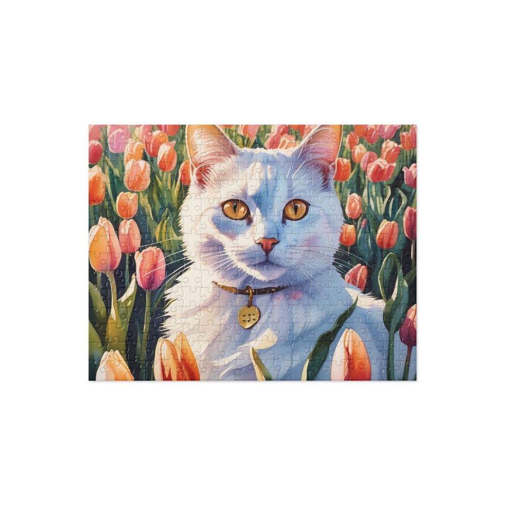 PugMug Custom White Companion Cat Jigsaw Puzzle