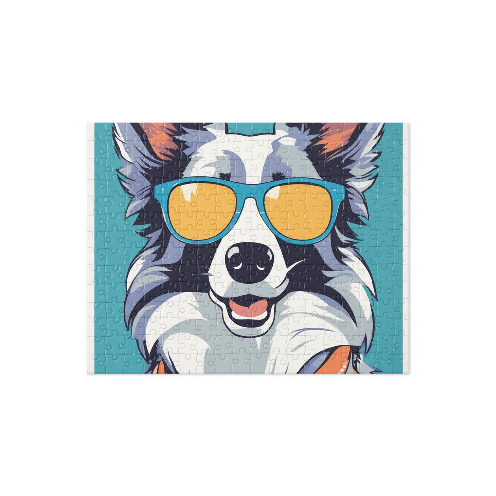 PugMug Custom Blue Merle Border Collie Jigsaw Puzzle