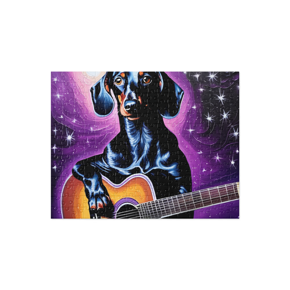 PugMug Custom Black Dachshund Jigsaw Puzzle