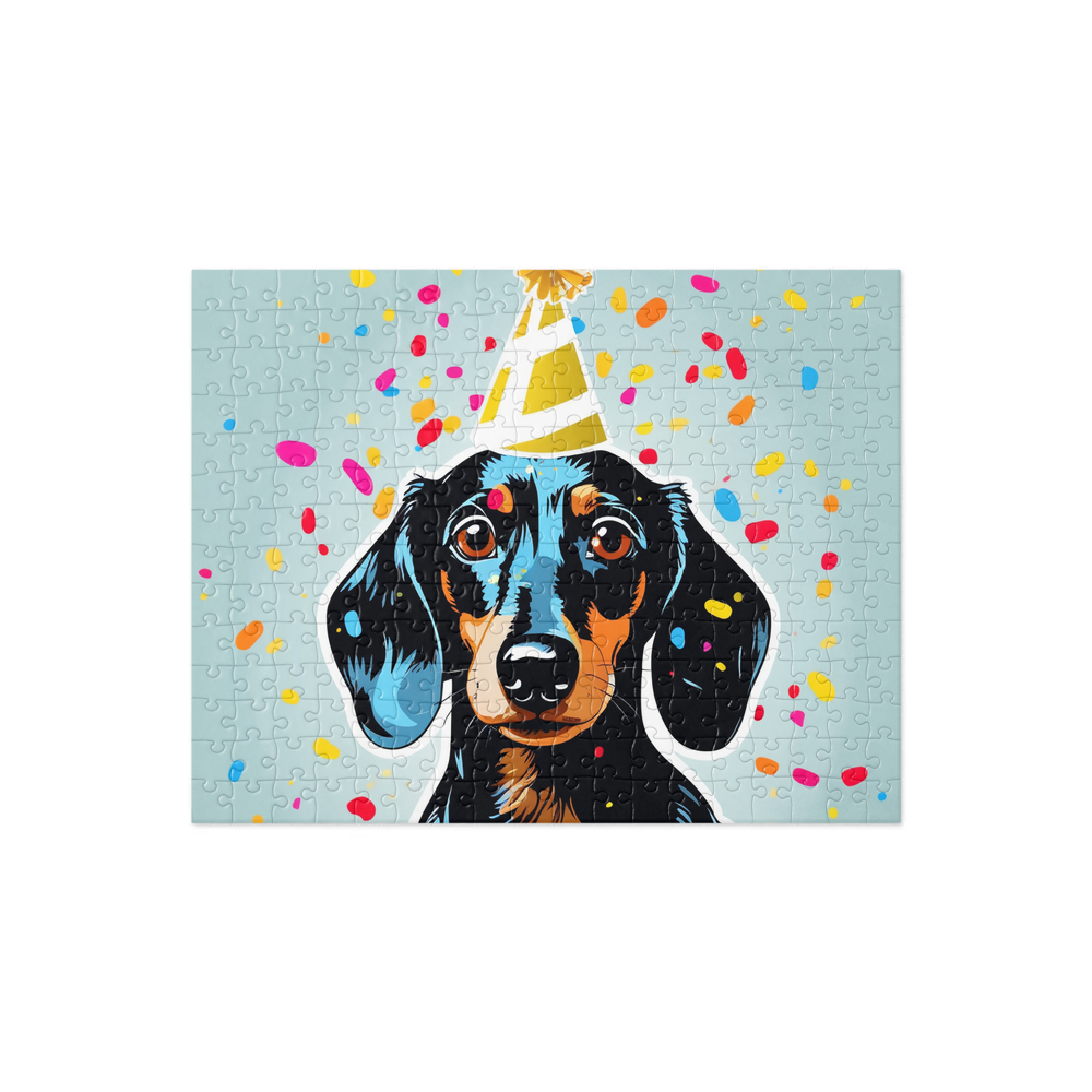 PugMug Custom Black Dachshund Jigsaw Puzzle