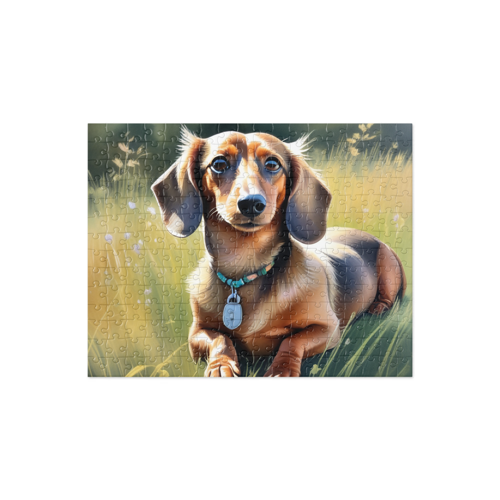 PugMug Custom Tan Dachshund Jigsaw Puzzle