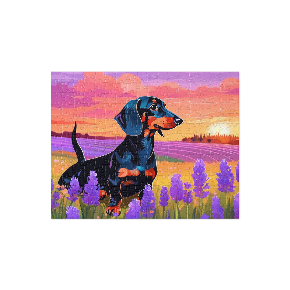 PugMug Custom Black Dachshund Jigsaw Puzzle