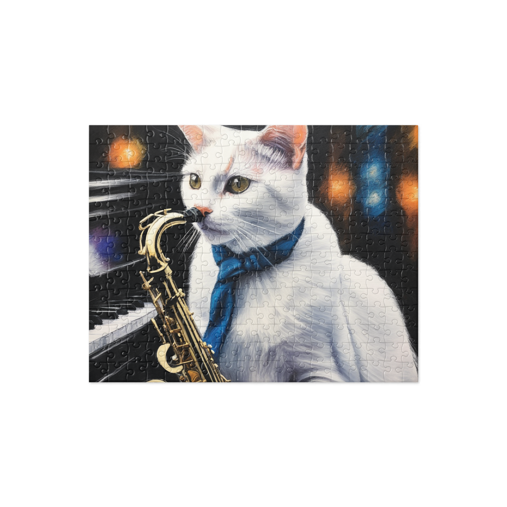 PugMug Custom White American Shorthair Cat Jigsaw Puzzle