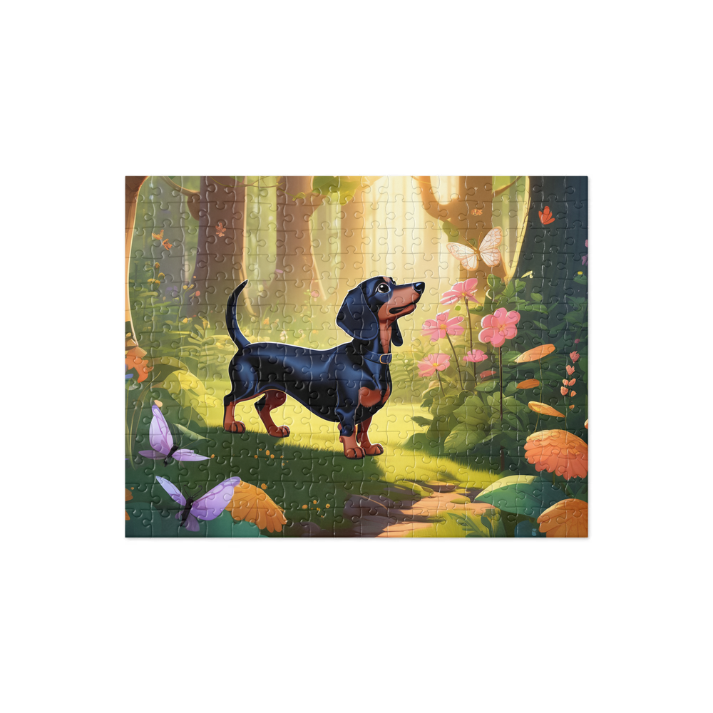 PugMug Custom Black Dachshund Jigsaw Puzzle