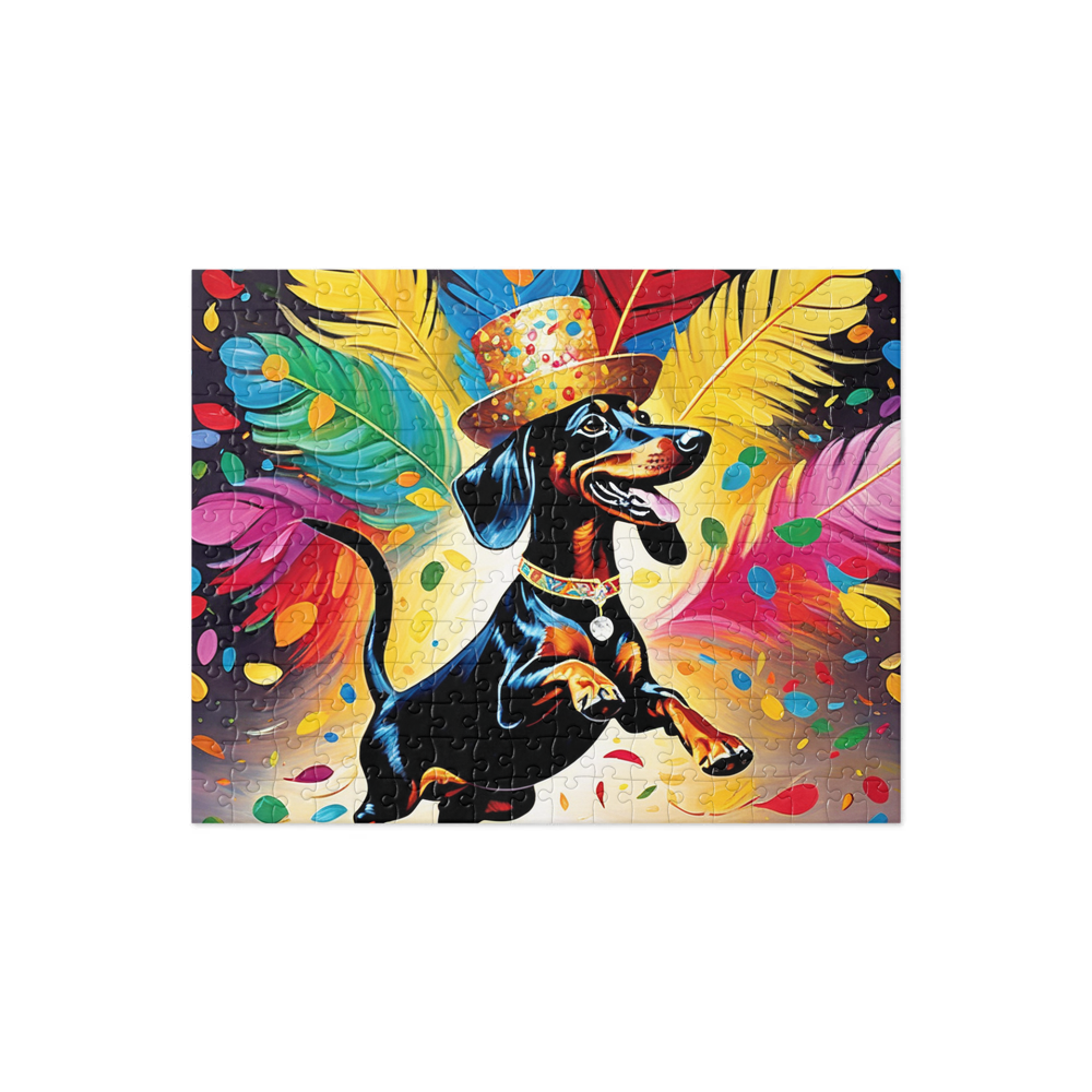 PugMug Custom Black Dachshund Jigsaw Puzzle