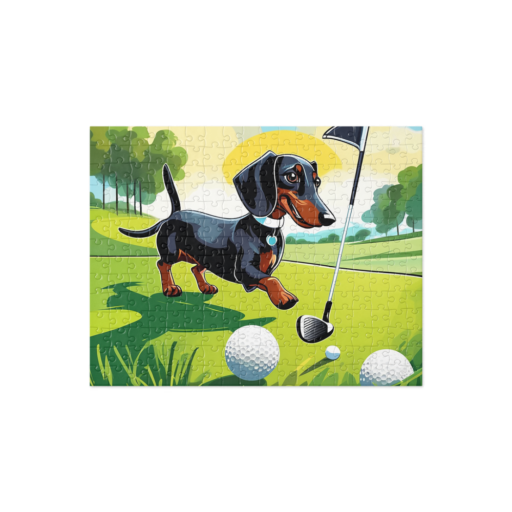 PugMug Custom Black Dachshund Jigsaw Puzzle