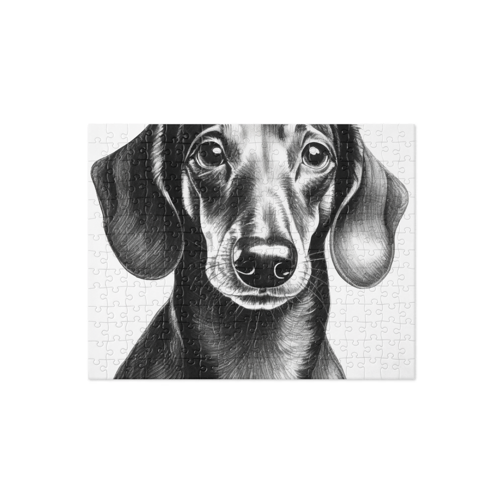 PugMug Custom Black Dachshund Jigsaw Puzzle