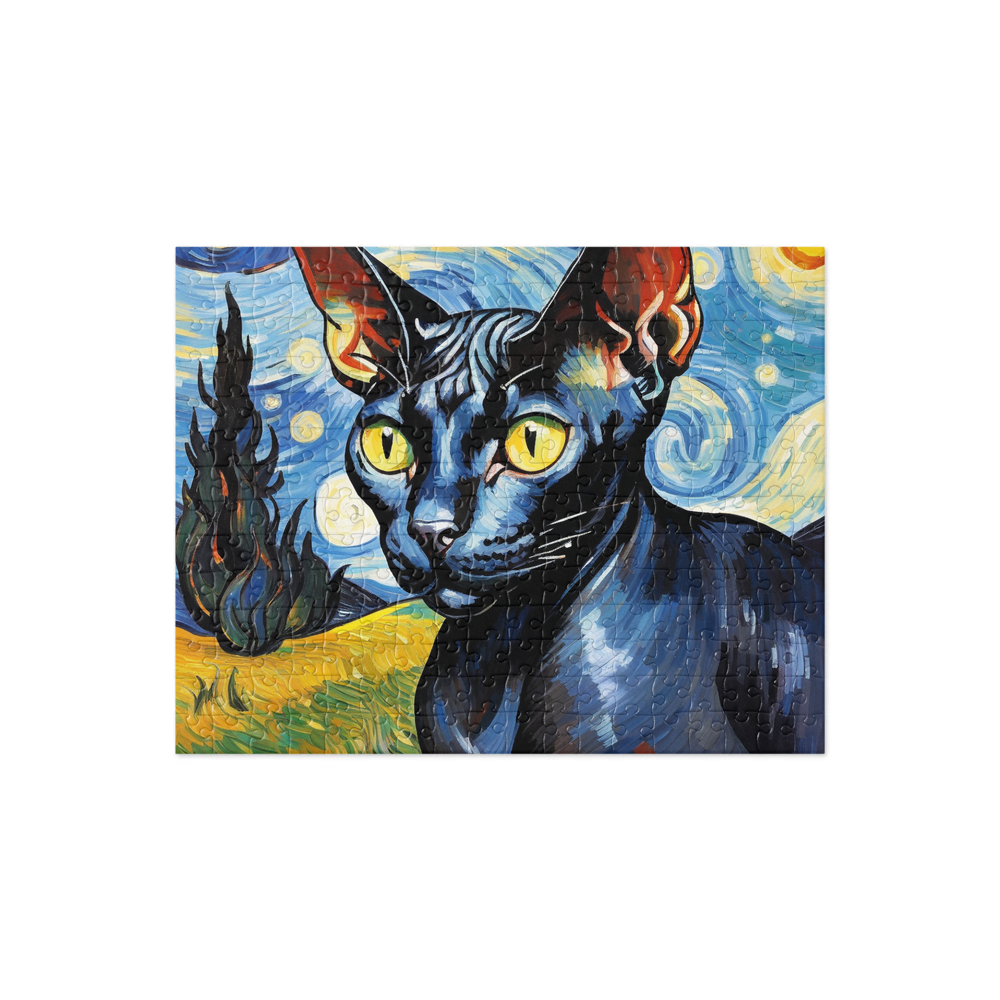 PugMug Custom Black Sphynx Cat Jigsaw Puzzle