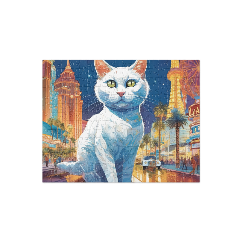 PugMug Custom White Companion Cat Jigsaw Puzzle
